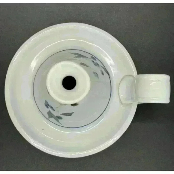 Signed Georgetown Pottery Maine ‘94 Candlestick Blueberries Green Leaf Handle - Picture 5 of 6